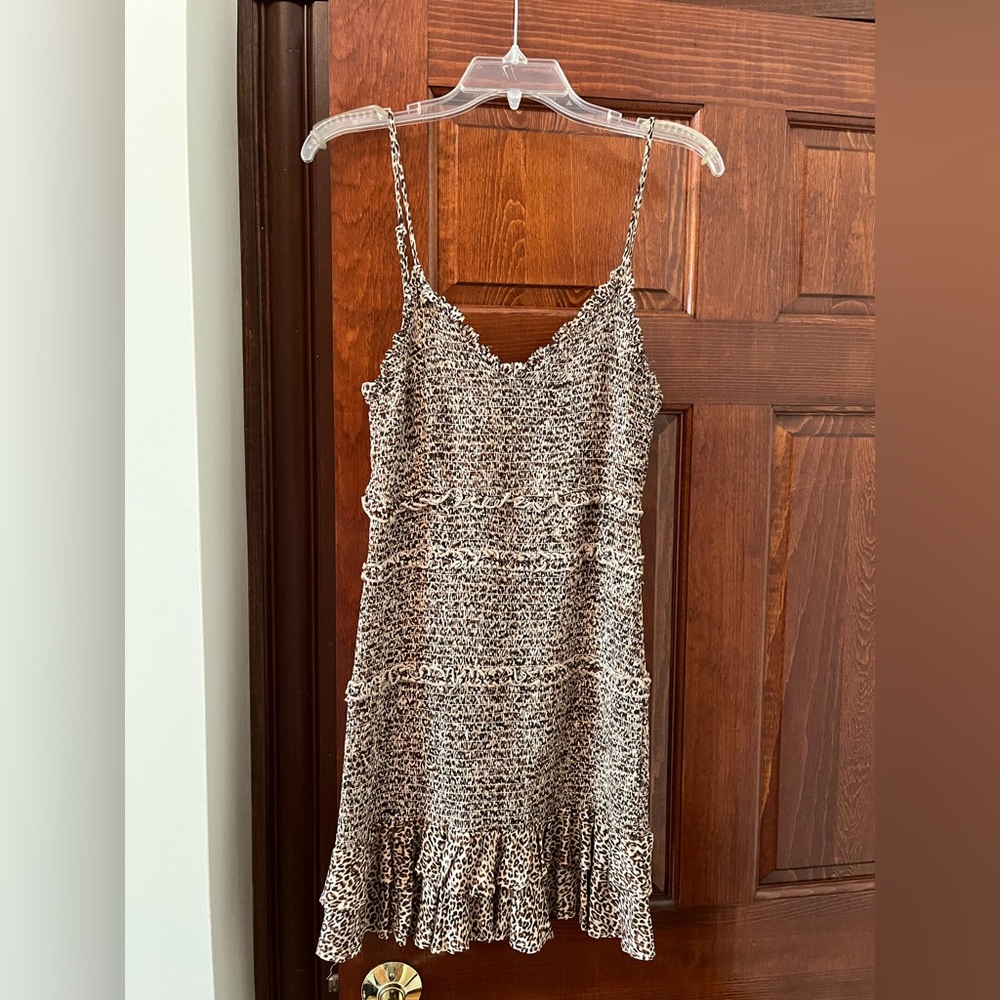 Size L - olivaceous cheetah print mini dress